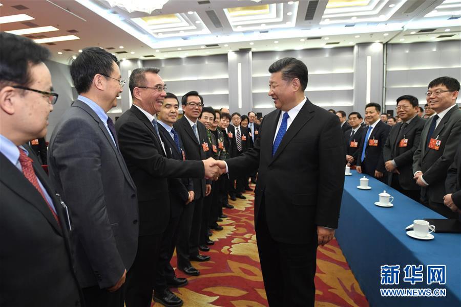 (两会)(1)习近平看望参加政协会议的民盟致公党无党派人士侨联界委员